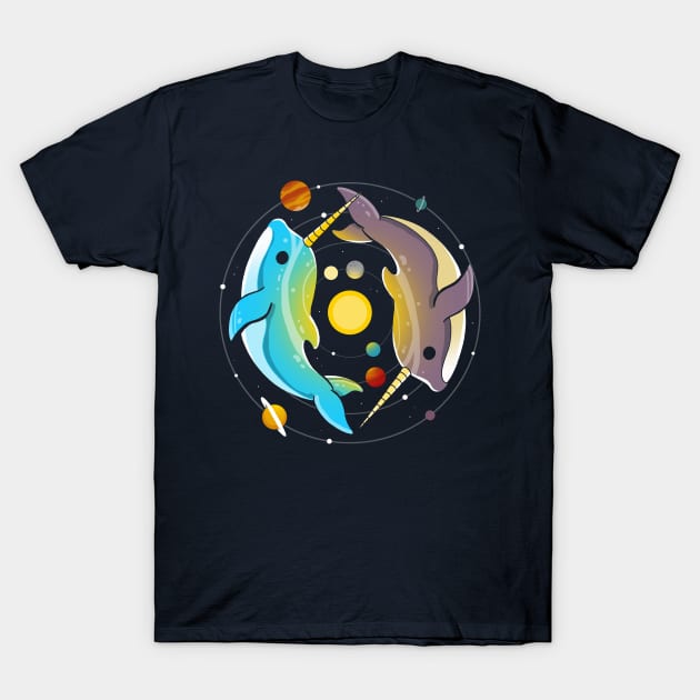 Narwhal Universe T-Shirt by Vallina84